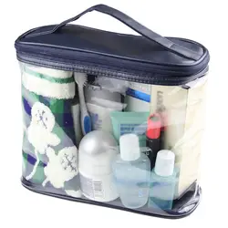 Унисекс Путешествия органайзер, сумка для косметики для ванной ПВХ большой ёмкость прозрачный, с застежкой на молнии несессер сумка для