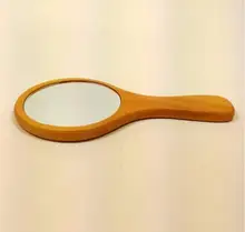 1pc Fashion Cosmetic Mirror Wood Makeup Portable Mirror Beauty Vanity Decorative Wooden Mirrors J20