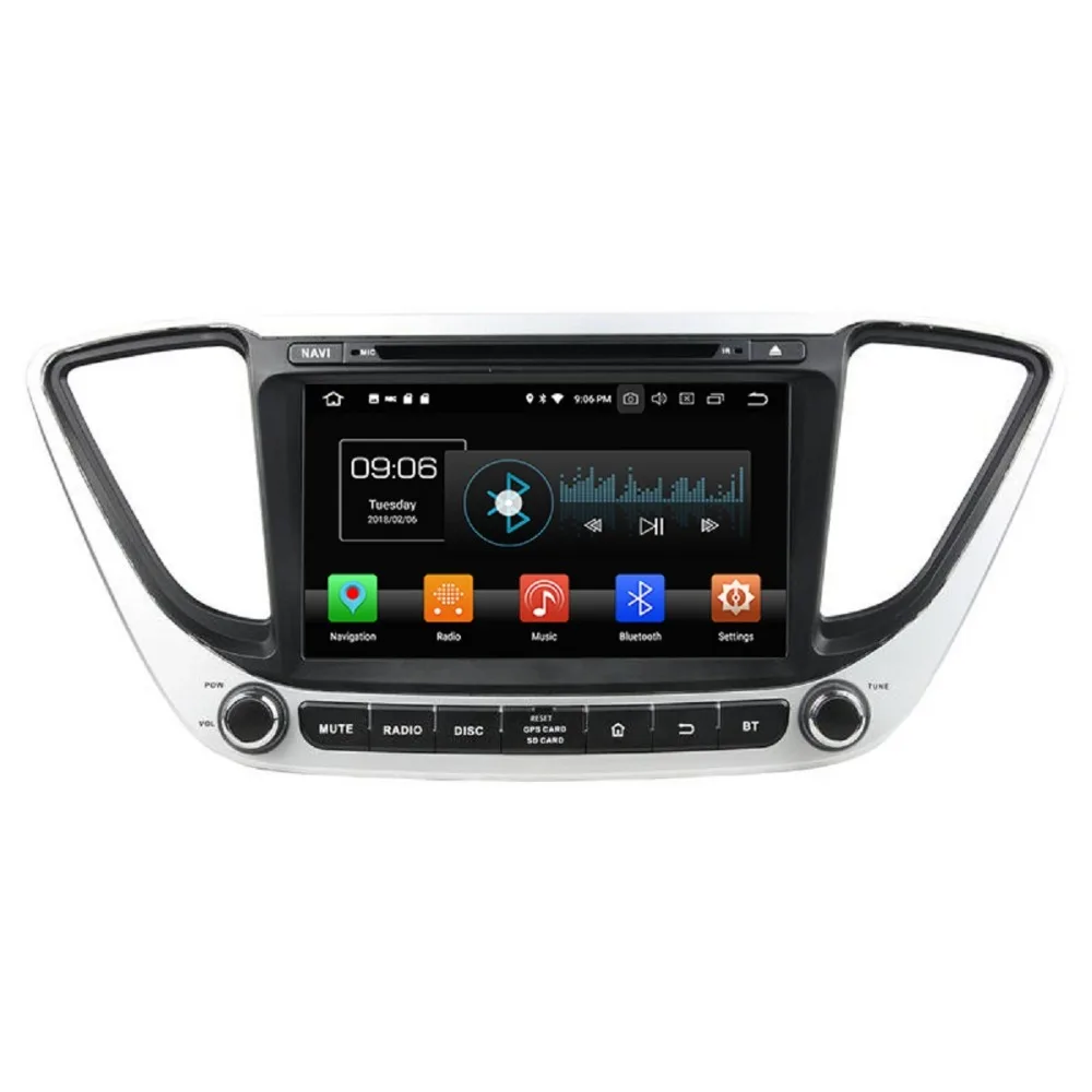 Cheap IPS Screen 4GB+32GB 2 din 8" Octa Core Android 8.0 Car Radio DVD Player for Hyundai Verna 2017 GPS WIFI Bluetooth TV USB DVR 3