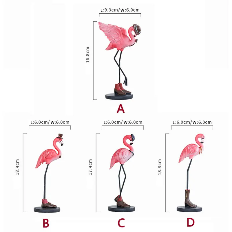 Розовый фламинго украшения милые животные Домашнее украшение ремесла пара настольные украшения креативный подарок на год день рождения