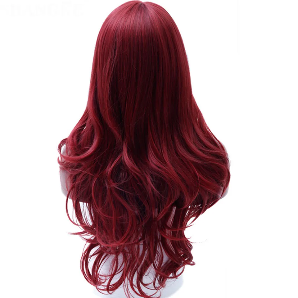 DIFEI длинный красный парик волнистые синтетические парики для черных женщин боковая часть термостойкий парик красный косплей парик