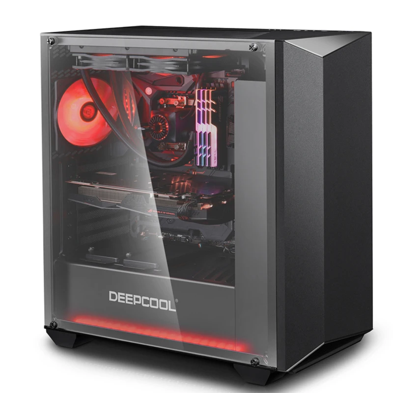 Чехол для компьютера deepcool count RGB ATX (стеклянная панель/с 1 вентилятором magic