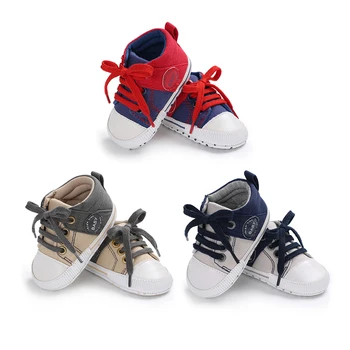 

First Walker Prewalker Baby Shoes Classic Canvas Baby Boy Shoes Spring Cotton Straps Stitching Newborn Boy Girl Shoes