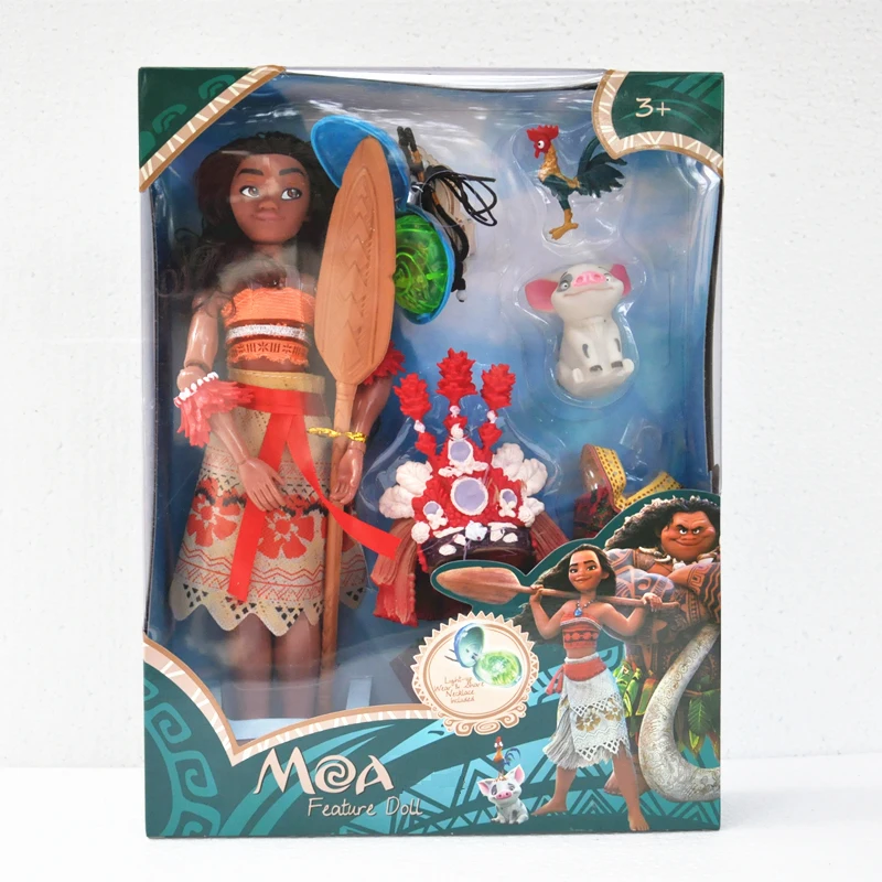 Новая кукла принцесса Моана, каваи, светильник Моана и музыкальная одежда, фигурка Моана, игрушка, подарок на Рождество, день рождения для ребенка и девочки