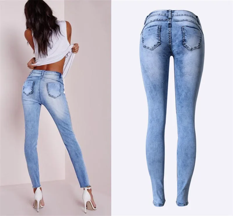 Высокие эластичные узкие брюки-карандаш, модные рваные и лоскутные джинсы, облегающие джинсы с эффектом потертости для женщин