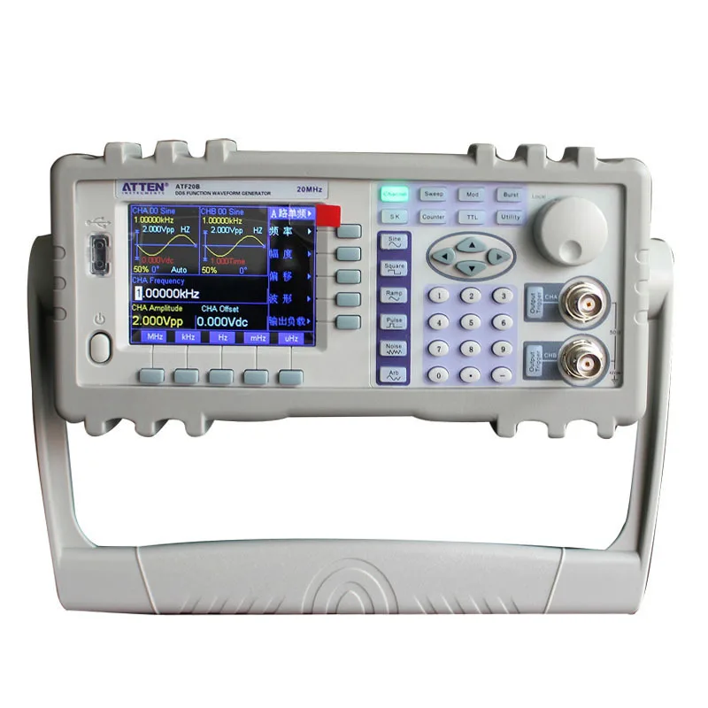 Atten atf20b dds arbitrary signal function generator 20mhz 100msa s