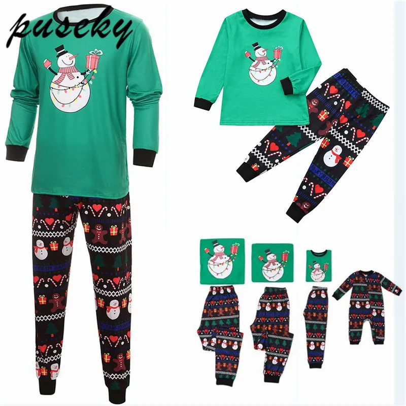 

2018 Brand Family Christmas Pajamas New Year Mother Daughter Outfits Family Matching Clothes Sleepwear Pajama Set Family Look