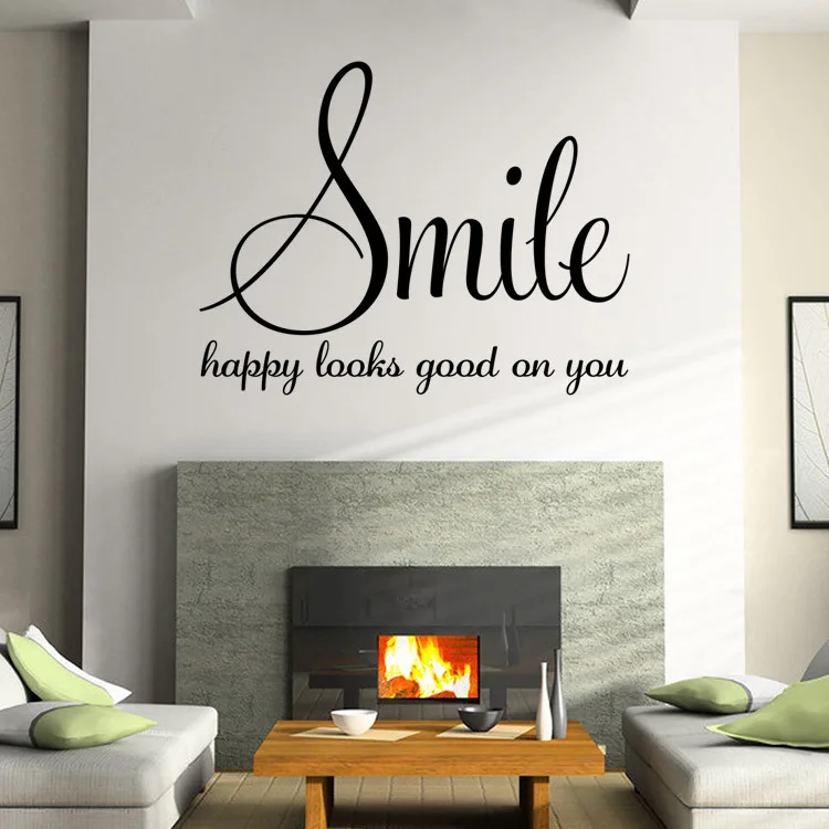 Familie Worte Lächeln Zitate Wand Sticker Poster Wohnzimmer