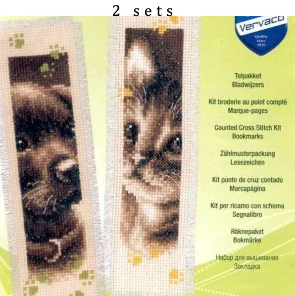 

High Quality Lovely Counted Cross Stitch Kit Bookmarks Bookmark Bookmarker Magazine Marker Pet Dog Cat Kitty Kitten