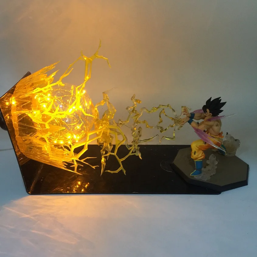 Фигурки игрушек Dragon Ball Z Son Goku Kamehameha светодиодная Взрывозащищенная сцена DIY ночные