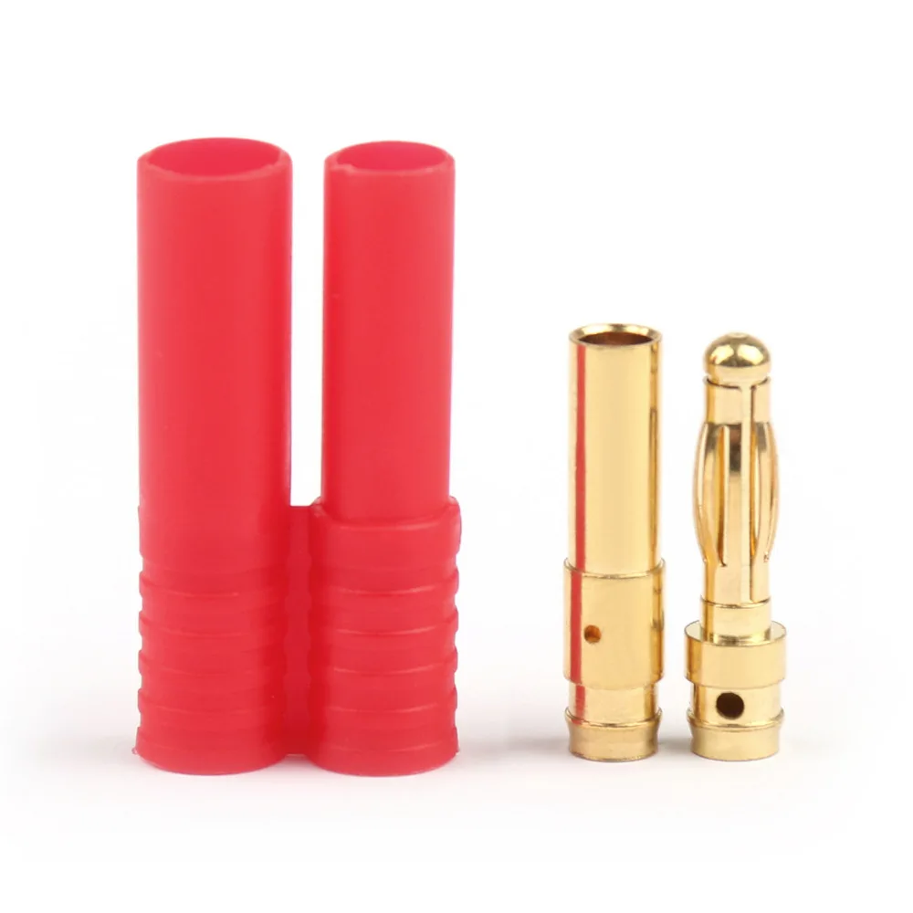 10 шт. 2,0 мм 3,0 мм 3,5 мм 4,0 мм 5,0 мм 6,0 мм 6,5 мм 8,0 мм позолоченный мужской женский типа Пуля банан разъем для ESC батареи 5 пар - Цвет: 4.0mm with case