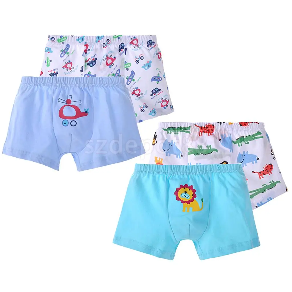 

2 Piece Children's Underwear Cotton Boys Panties Cartoon Pattern 3-8T