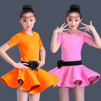 

2017 Pattern Children Lading Dance Skirt Summer A Juvenile Lading Serve Level Examination Match Serve Girl Practice Dance Serve