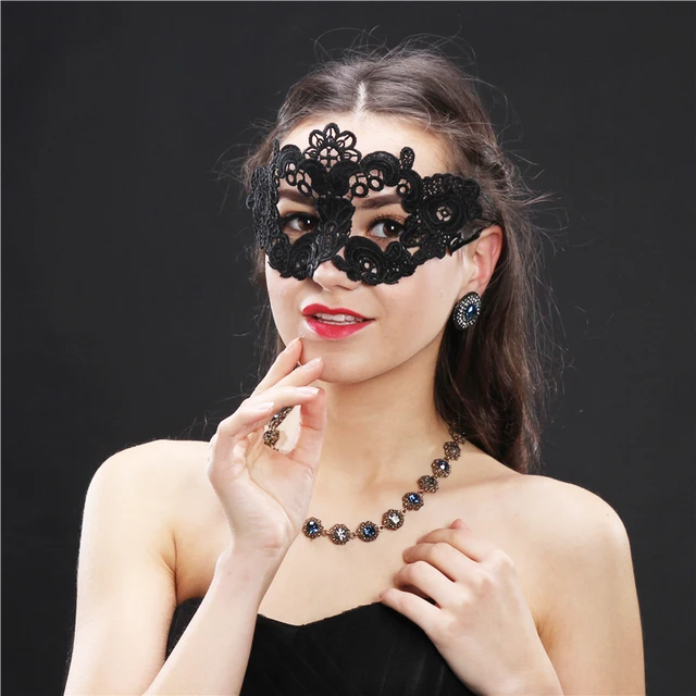 Fashion Bronzing Lace Masks for Women Masquerade Sexy Hollow Out Eye