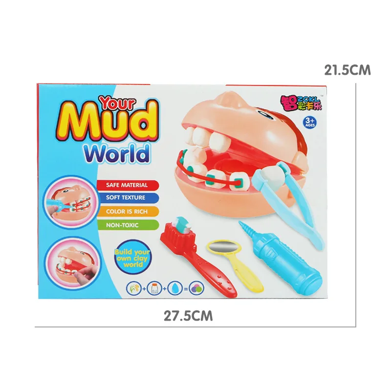 3D Color Clay Mold Toys Plasticine Modeling Tool Kit for Children Dental Doctor Role Playing Kid Girl Playdough Educational Toy 3D Color Clay Mold Toys Plasticine Modeling Tool Kit for Children Dental Doctor Role Playing Kid Girl Playdough Educational Toy