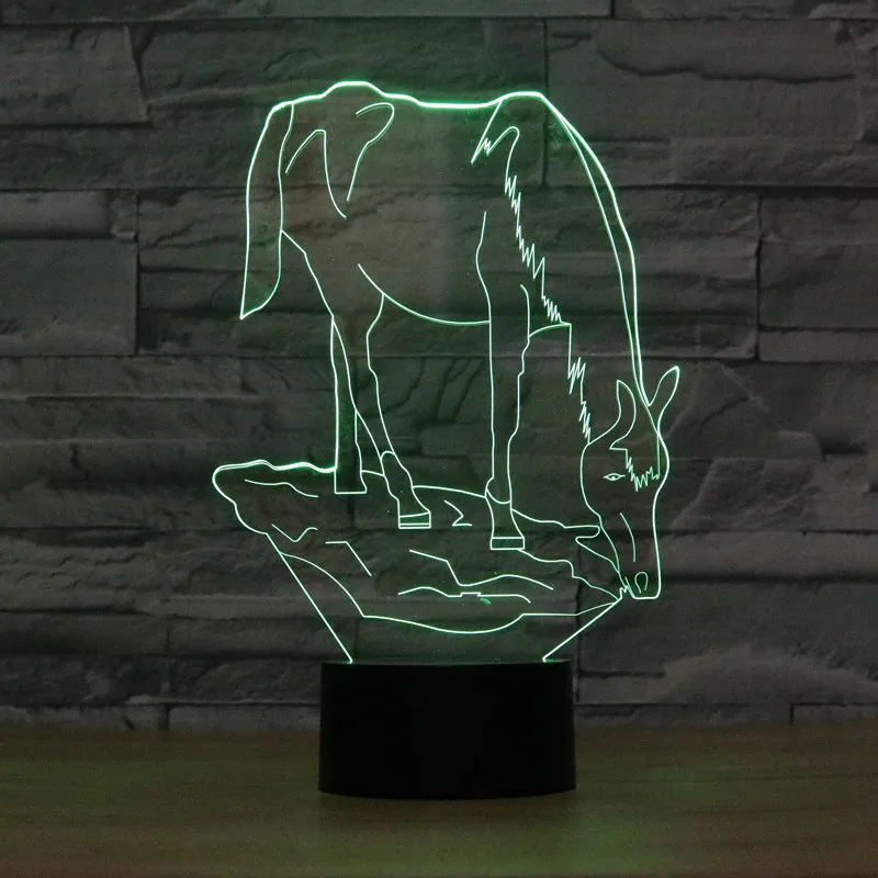 

3D LED Night Light Horse 7 Color Dimming illusion Bedroom Lamp Holiday Light Child Kids Toys For Party