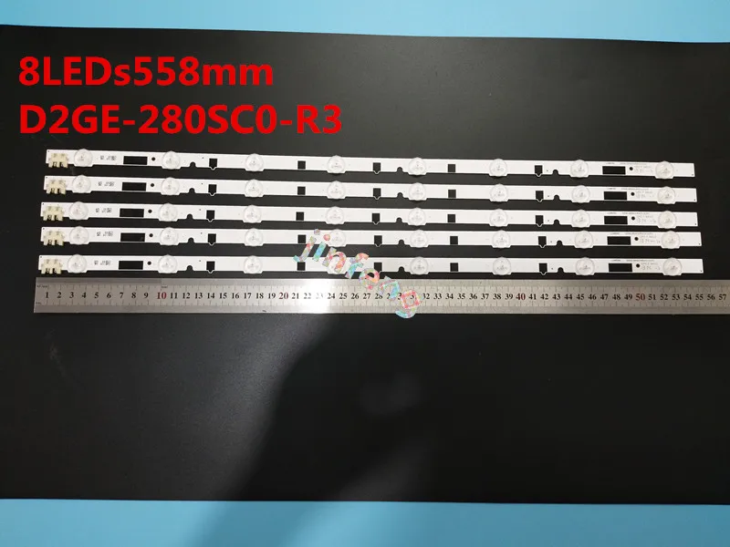 

558 мм Светодиодная подсветка лампа полоса 8 светодиодов для SamSung 28 ''ТВ BN96-25300A UA28F4088 2013SVS28H D2GE-280SC0-R3 HF280CSA-B1