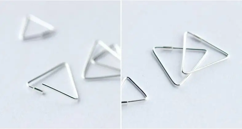 TOYOOSKY уникальные квадратные треугольные серьги для пирсинга, маленькие серьги-кольца Huggie для женщин, Стерлинговое серебро, ювелирные изделия, Круглые Серьги