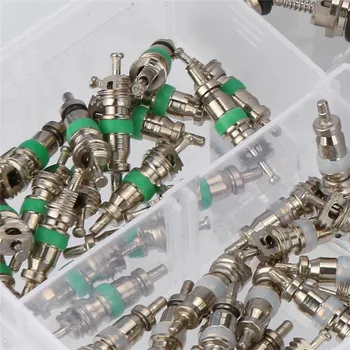 

High Quality 55pcs A/C AC Schrader Valve Cores Assortment for R134a R12 R22 7 kinds AC Kit