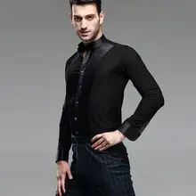 Новые мужские латинские танцы Танцы рубашка Производительность конкурс бальных сальса, танго, самбы для девочек латинские мужские рубашки для мальчиков Танцы одежда