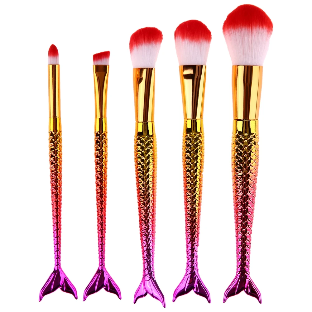 

5pcs Gradient Mermaid Makeup Brushes Professional Blending Makeup Brush Comestic Foundation Powder Blusher Brushes Makeup Brush