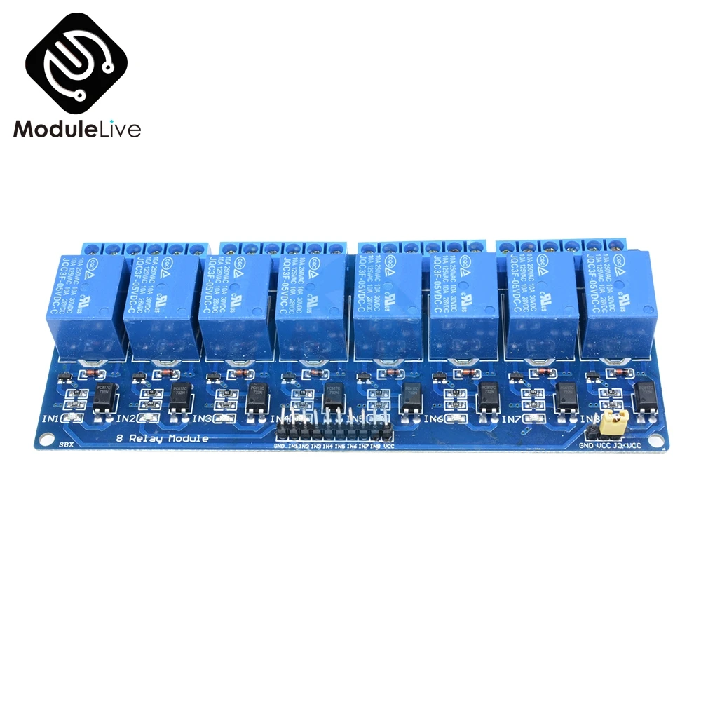 Плата релейного модуля для Arduino 5 В 8 каналов 10 А 250 переменного тока 30 постоянного