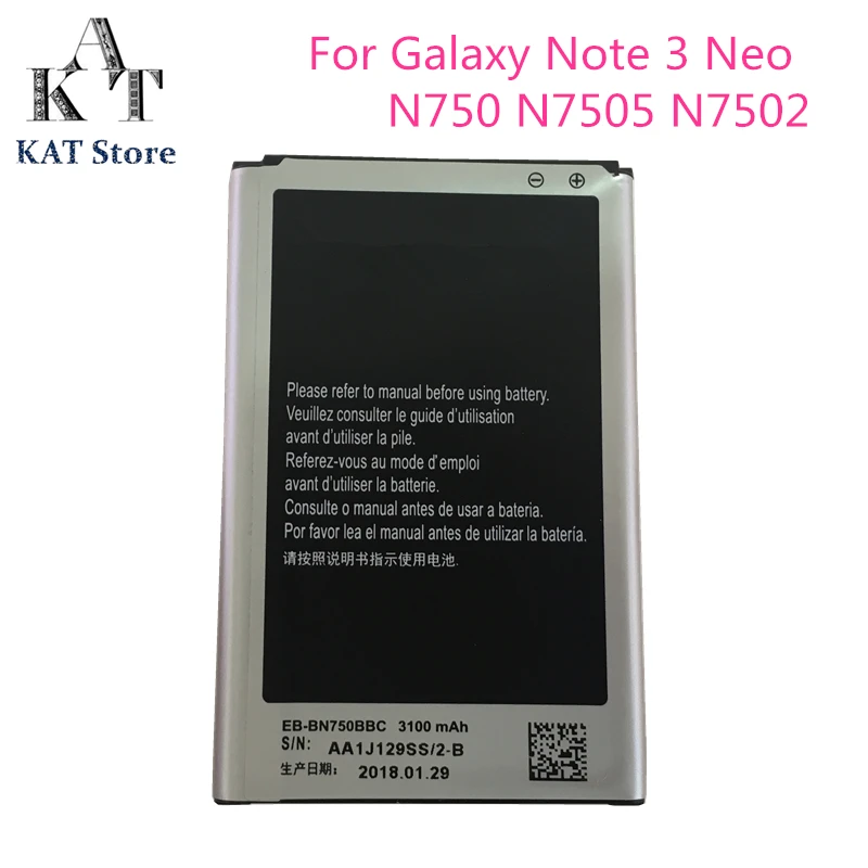 EB-BN750BBC 3100mAh Phone Battery For Samsung Galaxy Note 3 Neo N750 N7505 N7502 Replacement High Quality AAA | Мобильные телефоны