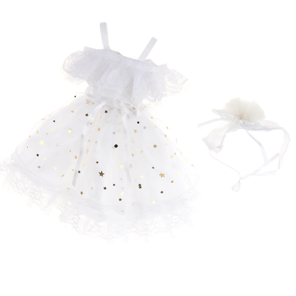 1/4 BJD платье с открытыми плечами кружевное Сетчатое платье принцессы белое для ночного платья Лолиты