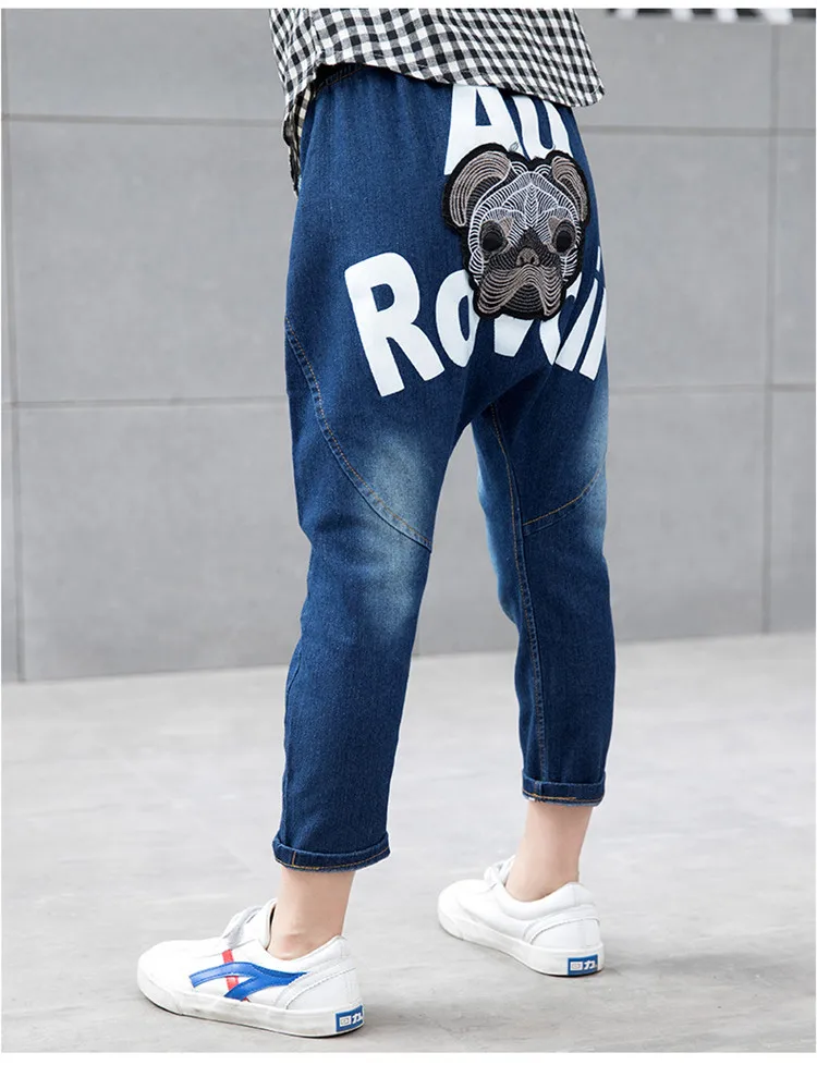 3-12 y boys jeans harem pants fashion kids jeans for boy denim pant cartoon dog print children trousers spring autumn clothes (4)