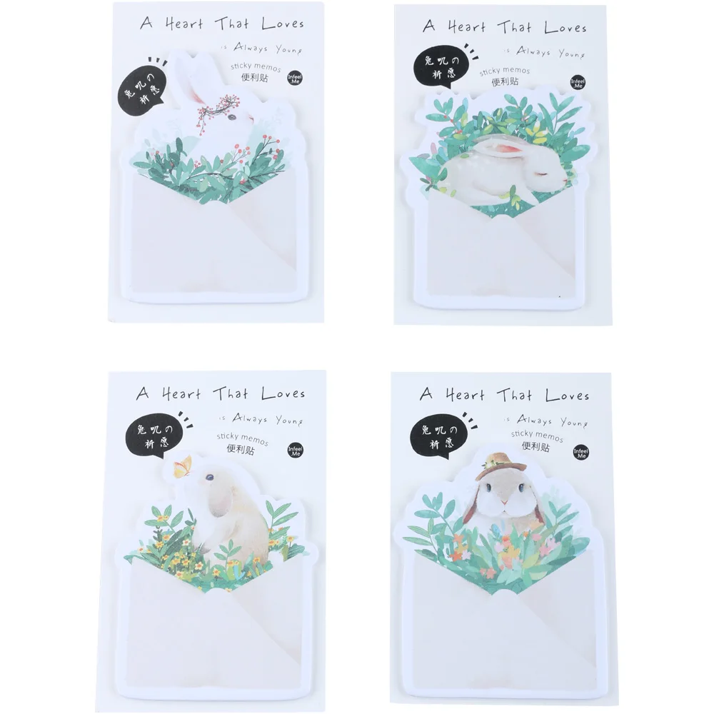 

2PCS Cute Easter Rbbit Pattern Memo Pad Paper Sticky Notes Kawaii Stationery Papeleria School Supplies Book Paper Sticker