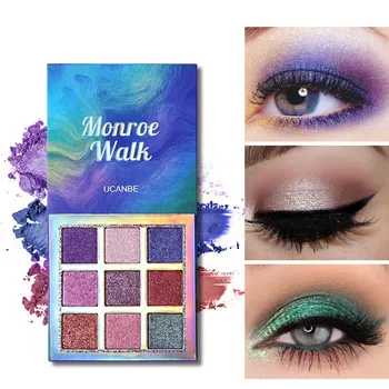 

9 Shimmer Matte Duochrome Gemstone Eyeshadow Palette Creamy Pigmented Color Eye Shadow Smooth Makeup