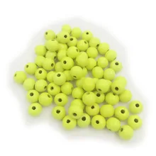 8mm Fine Quality Fluorescent Yellow Round Wood Spacer Beads For Bohemia bracelet necklace Making 100pcs