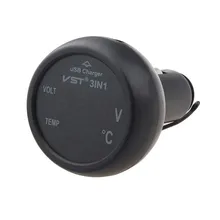 CARPRIE Авто 12 в 24 в USB зарядное устройство светодиодный цифровой термометр монитор аккумуляторной батареи, вольтметр Прямая