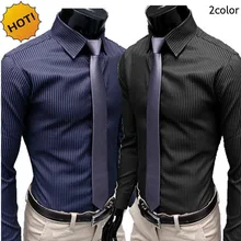 Мода осенние полосатые нормальное платье рубашки Для мужчин Повседневная рубашка Camisa Hombre рубашка Slim Fit рубашка Camisa Hombre Chemise Homme M-XXL
