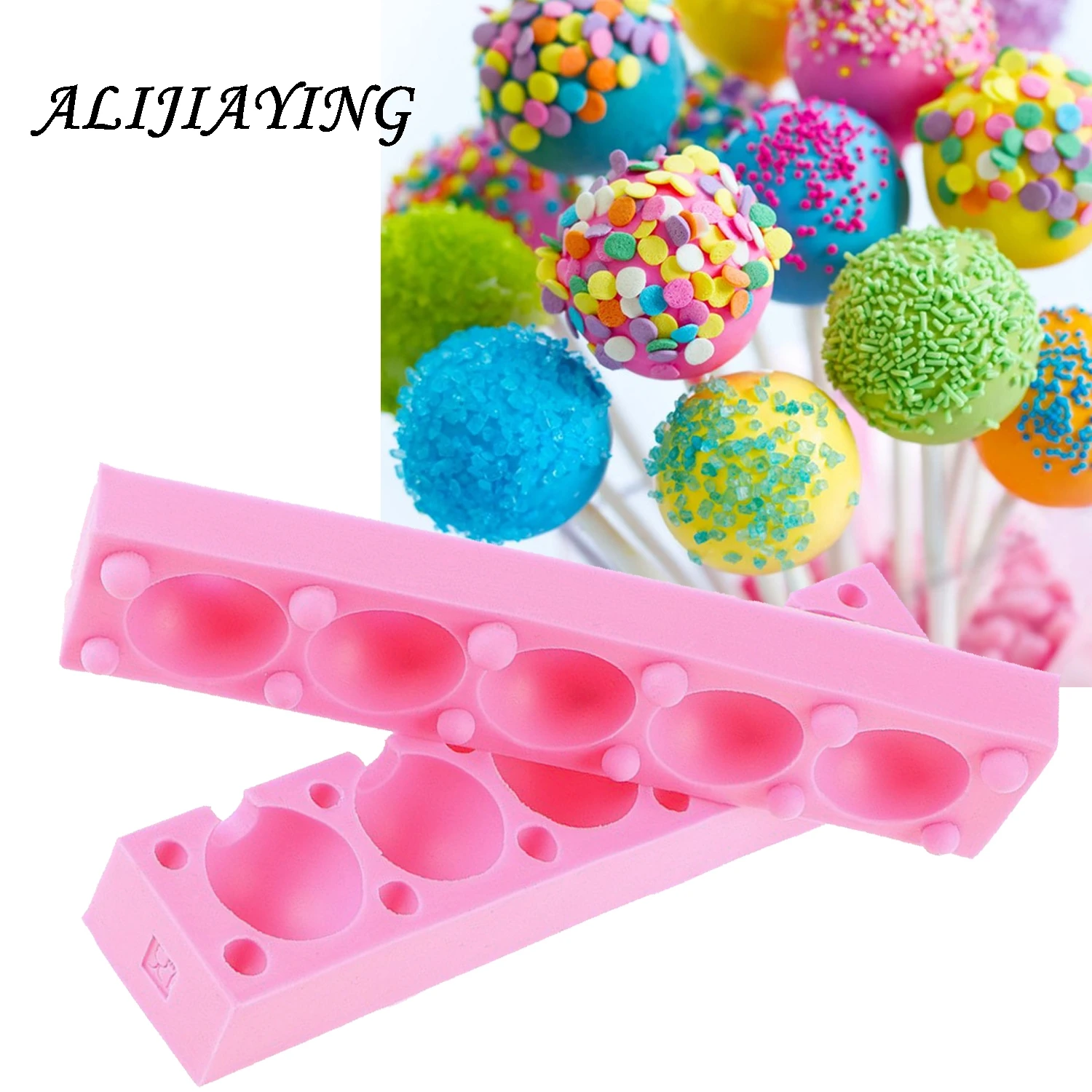 

2Pcs/set Silicone Lollipop Mould Pop Cupcake Chocolate Lollipop Cake Mold Sugar Craft Molds DIY Cake D0457