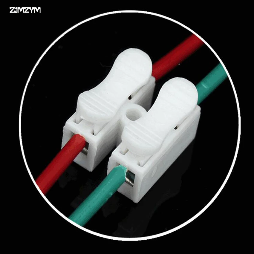 

5PCS/lot 2P Spring Connector Wire Easy Fit For LED Strip No Welding No Screws Connector Cable Clamp Terminal Block for LED Strip