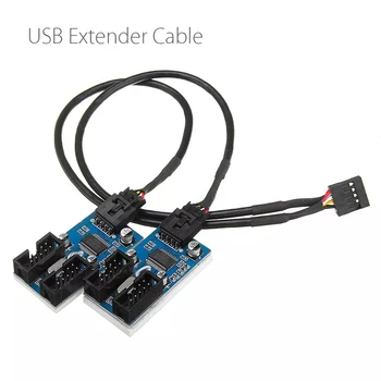 

9Pin USB Header Male 1 to 4 Female Extension Splitter Cable 9 Port Multiplier Board with cable