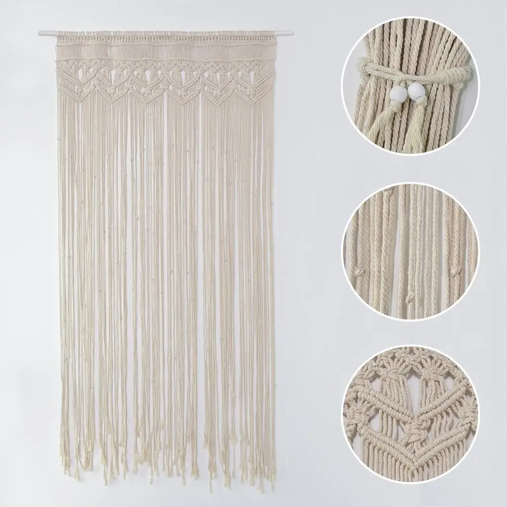

Hand-woven Window Curtains Tapestry Cotton Yarn Knitted Curtains Wedding Party Background Decoration Home Window Curtains