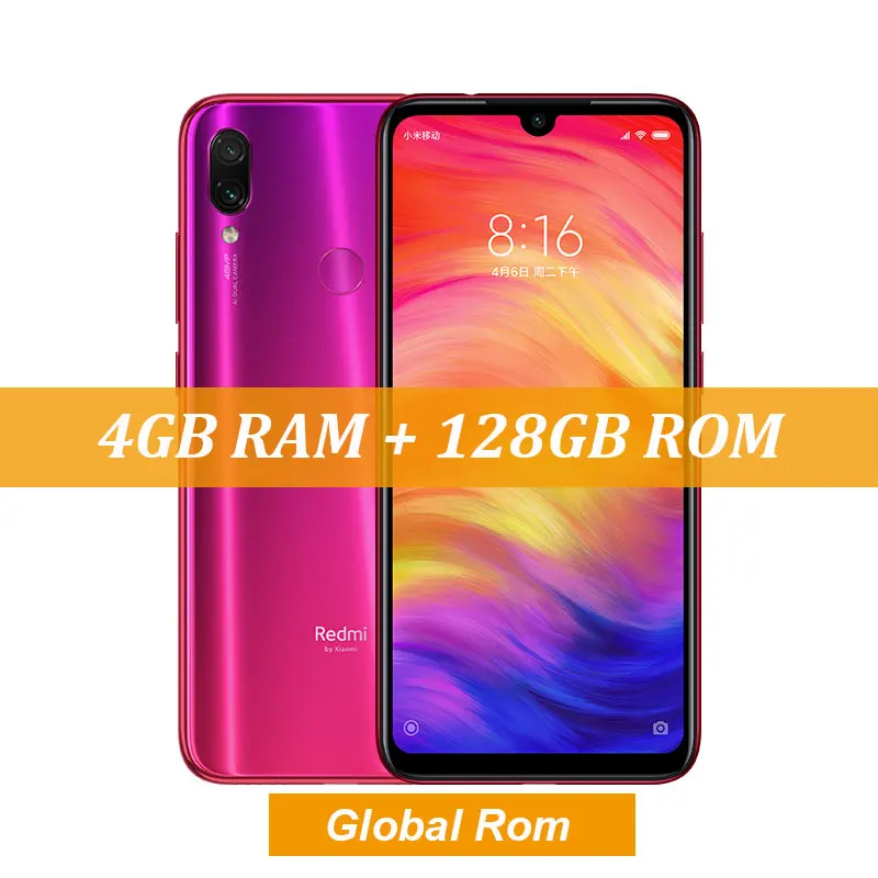 Смартфон Xiaomi Redmi Note 7 с глобальной прошивкой, 4 Гб, 128 ГБ, Восьмиядерный процессор Snapdragon 660, камера 48 МП, FHD экран 6,3 дюйма с защитой от воды, QC 4,0 - Цвет: Red