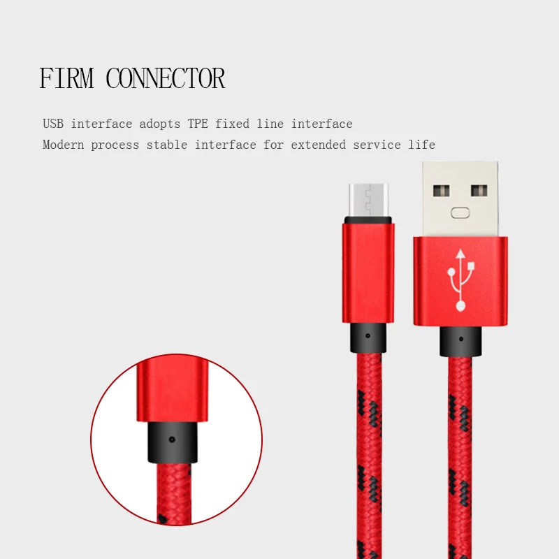 Micro USB кабель Универсальный зарядный кабель для телефонов Android синхронизации данных зарядное устройство 1 м провод 5V2A Быстрая зарядка нейлоновые кабели для передачи данных