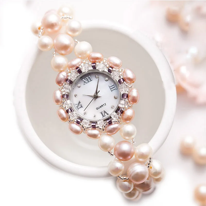 

2020 Promotion New Women's Watch Pearl Belt Practical Gift Natural Seashells Face Bracelet Wholesale