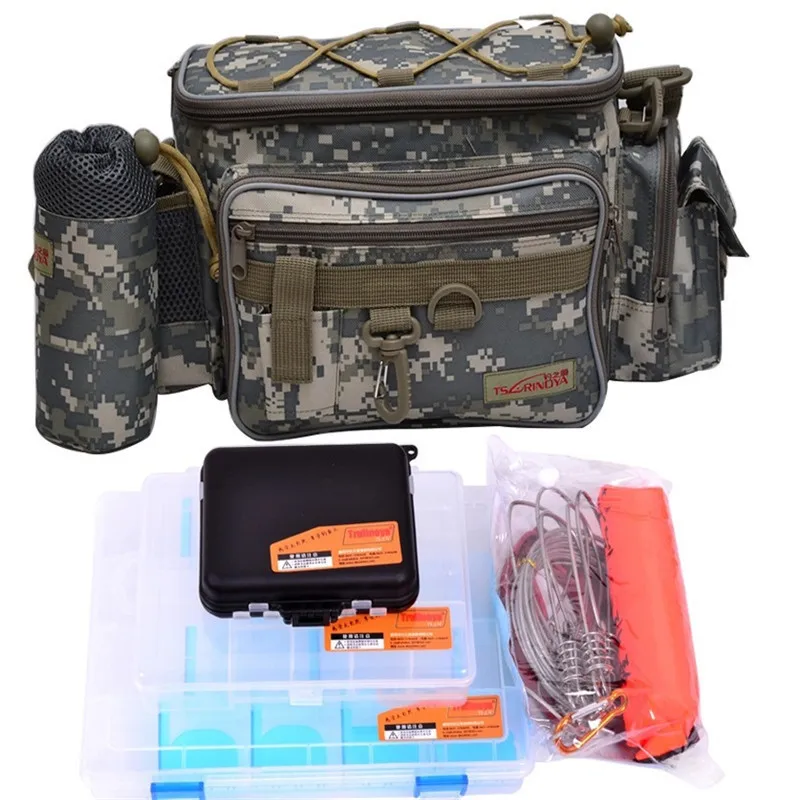 

Trulinoya Multi-Purpose Fishing Bag 24*15 cm + Fish Lock + Lure Box + Accessories Box Style Fishing Bag Set Fishing Tackle best