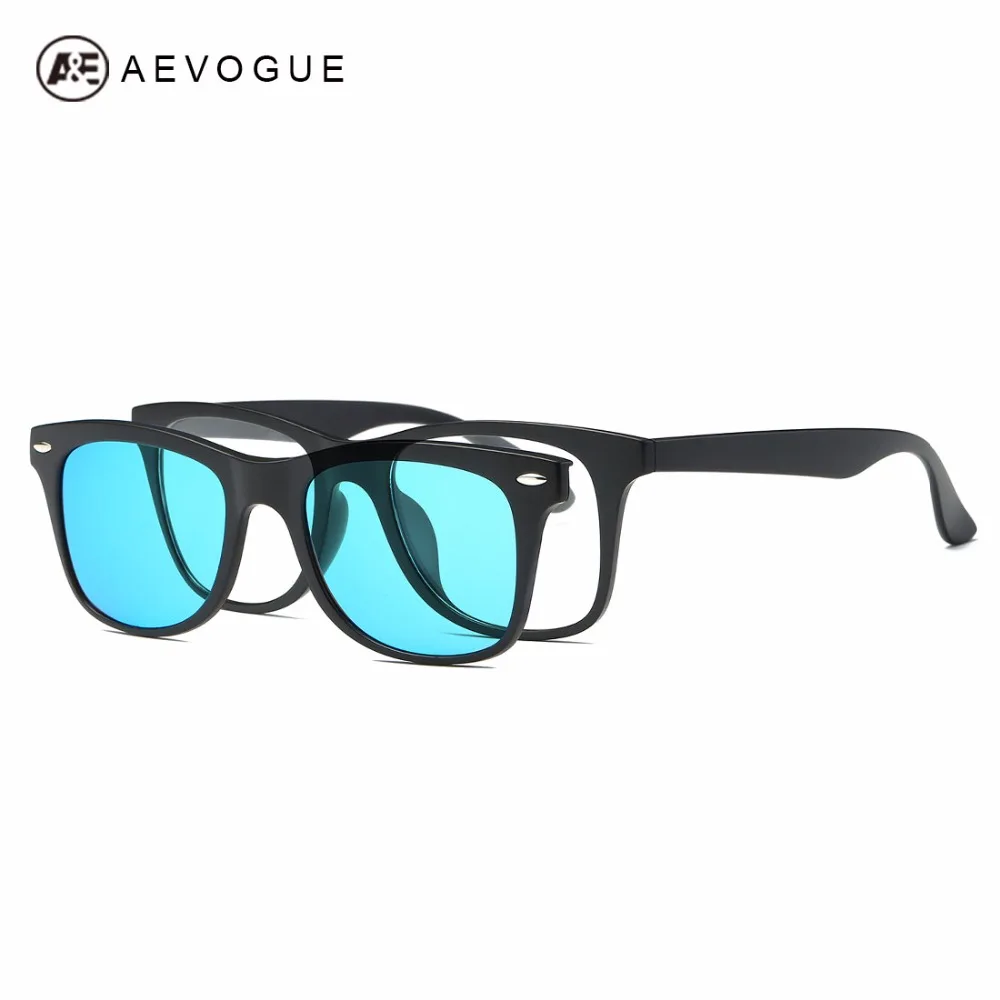 

AEVOGUE Magnetic Clip Polarized Sunglasses Mens Optiacal Myopia Glasses Unisex Plastic Titanium (TR90) Frame AE0511