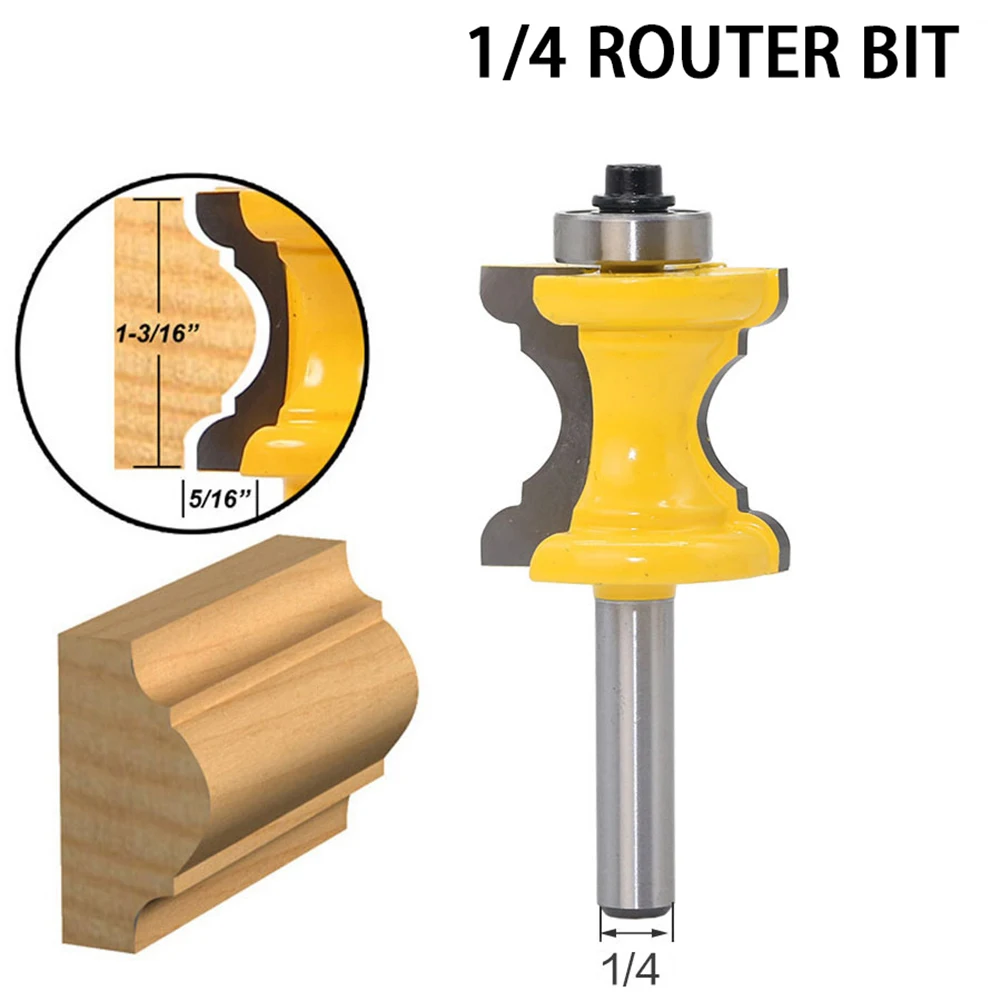 1/4'' Shank Bullnose Bead Column Face Molding Router Bit Wood Milling