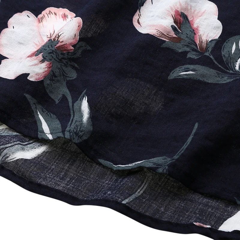 2019 New Summer Women Cotton Linen Top Blouse Soft Floral Print Loose Shirt Femme Casual O neck Plus Size Shirts Casual S-4XL