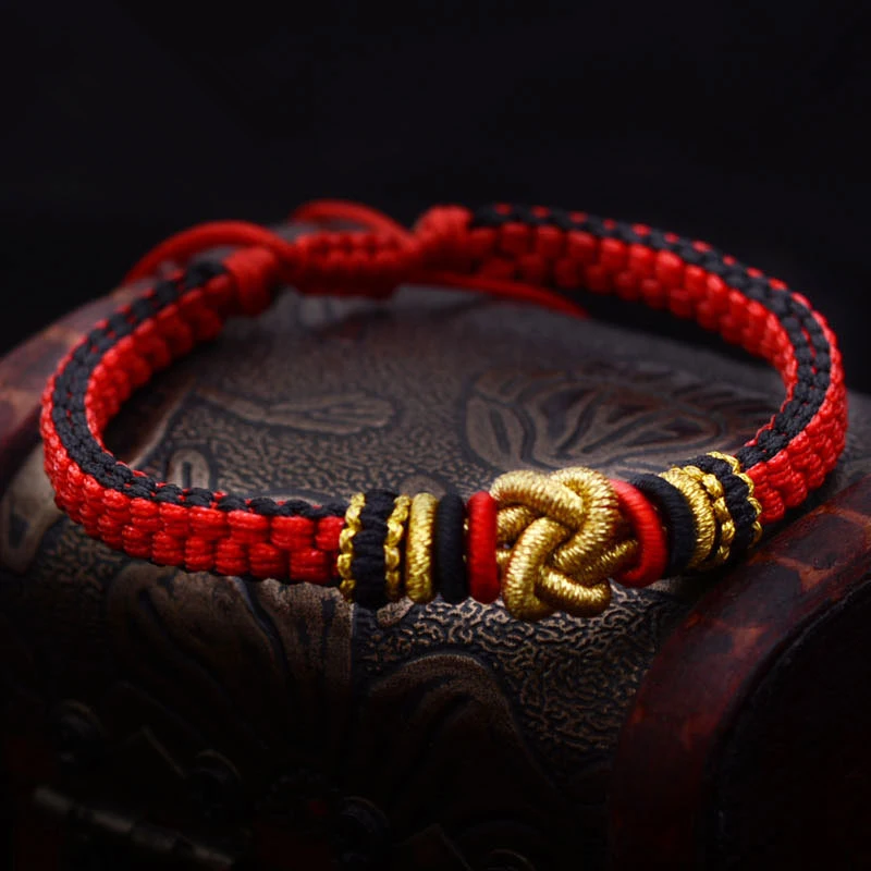 

LKO new arrive Hand knit Bracelet luck Chinese knot for man and women bracelet national style Thai hand rope free shipping