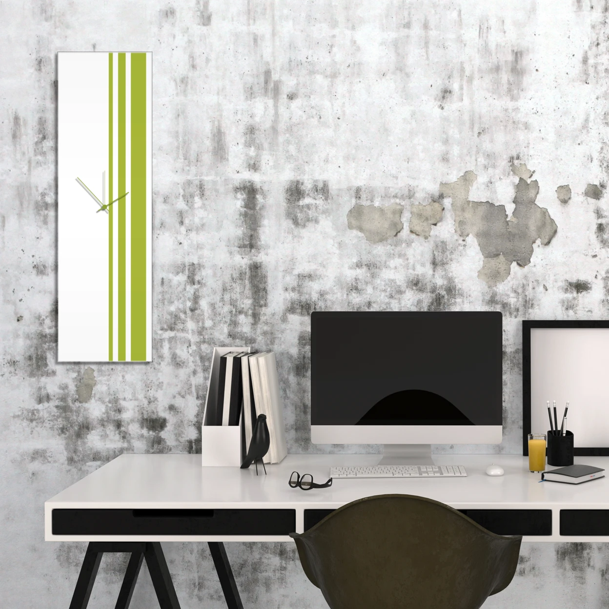 Green Triple Stripe Clock-Green Hands (1)