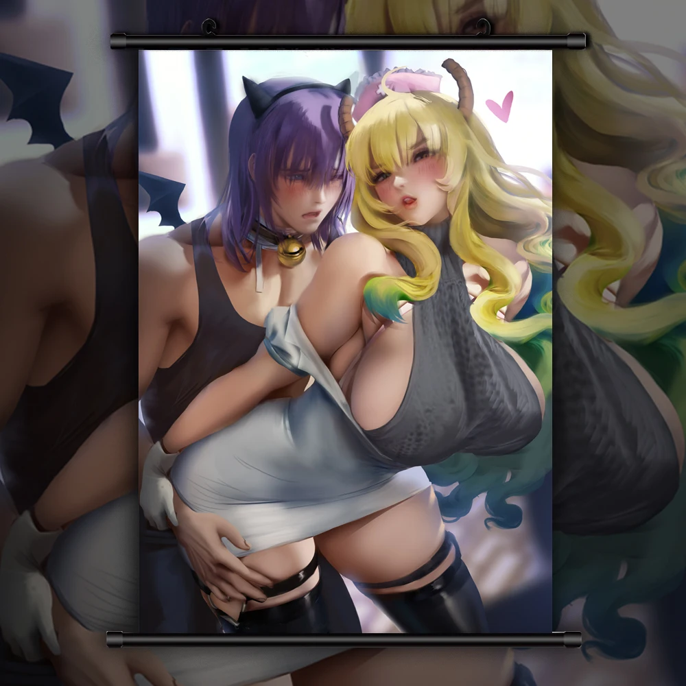 Kobayashi san Chi No Maid Dragon Lucoa Аниме Манга настенный плакат свиток|Рисование и