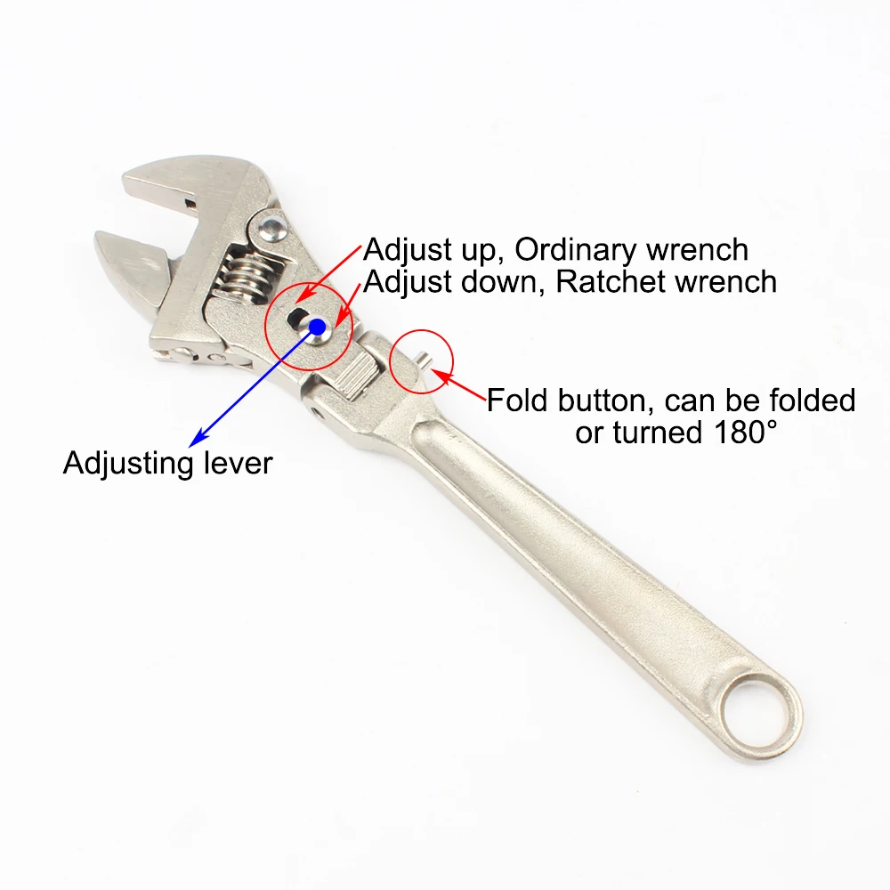 Многофункциональный Трещоточный ключ универсальный гаечный ключ складной регулируемый гаечный ключ 8 дюймов 10 дюймов 0-24 мм 0-32 мм