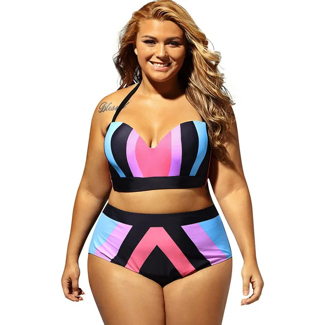 Women's summer sexy plus size Bikinis Set swimsuit multi color
